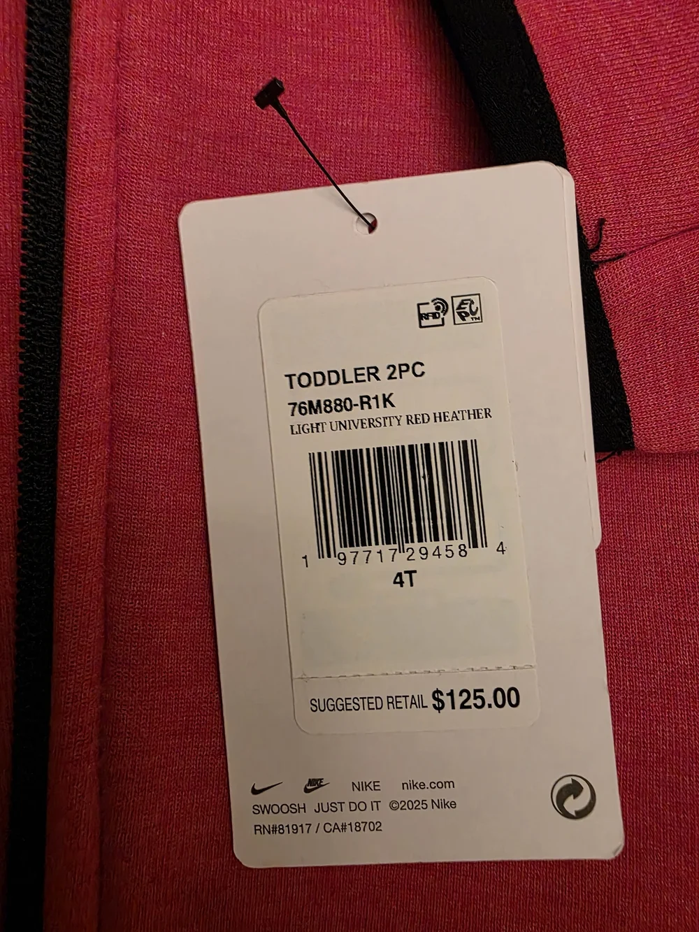 Nike Kids' Pink Hooded Zip Jacket & Jogger Set